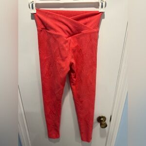 Booty by Brabants Textured Seamless Leggings Coral High Rise Yoga Pilates